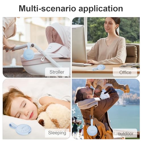 Image of White Noise Sound Machine for Sleeping Adults & Baby, Portable Noise Machine with 24 Soothing Sounds, Bluetooth 5.1, Battery Powered, 3 Timer Settings, Memory Function for Home, Office, Travel (Blue)