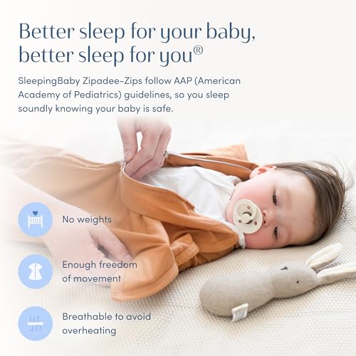 Image of SleepingBaby Zipadee-Zip Transition Swaddle - Cozy Baby Swaddle Blanket with Zipper Convenience - Roomy Wearable Blanket for Easy Diaper Changes - Spice, Small (4-8 Month)