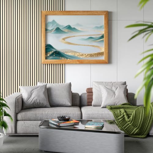 Image of Art3d 94 x 12.6 in Acoustic Lightweight Slat Wall Panel, 4-Piece, White Elm