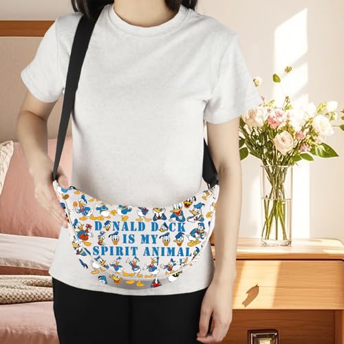 LEVLO Funny Duck Crossbody Bag Cartoon Duck Lover Gift Duck Is My Spirit Shoulder Bag Cartoon Duck Merchandise4