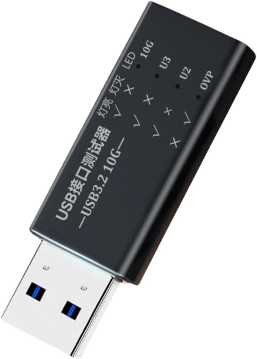 USB C to USB 3.2 Interfaces Tester Detectors with LED Display for Fast Charging and Data Transfer Up to 10Gbps