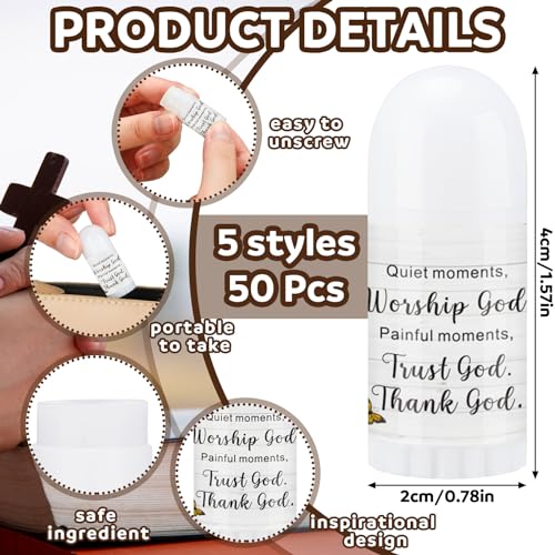 Swiffen 50 Pcs Christian Mini Lip Balm Pack for Mom, Church Women, Friend