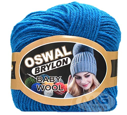 Image of OSWAL 100% Acrylic Wool Blue 4 GMS Wool 4 ply Wool Ball Hand Knitting Wool /Art Craft Soft Fingering Crochet Hook Yarn- Art-AEBA