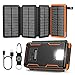 Produktbild GOODaaa Solar Powerbank, 25000mAh Solar Ladegerät mit 2 Ausgangsport & 1 Eingangsport, Outdoor Powerbank mit 4 Solarpanels und Taschenlampe für Smartphones, Tablets (Orange)