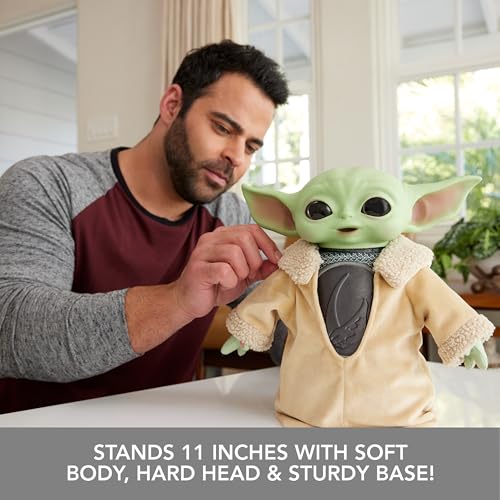 Star Wars, Pelúcia Grogu com Armadura Beskar, 21 cm de Altura, Inspirado na série Star Wars: The Man