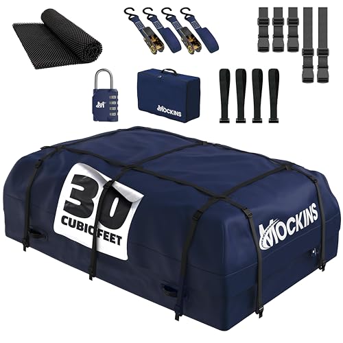 Mockins 30 CuFt Navy Waterproof Rooftop Cargo Bag For Use With or Without Roof Rack | 60