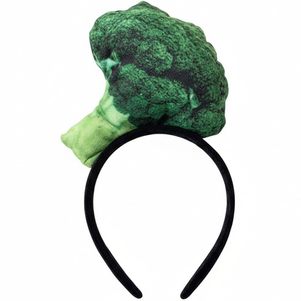 Luxylei Simulated Food Hair Hoop Funny Kawaii Fruit Vegetable Headwear Novelty Broccoli Fancy Dress Hair Bands for Halloween Party