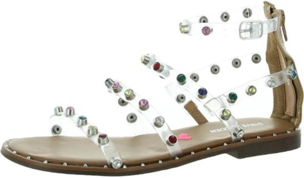 Steve Madden Girls Shoes Girls Travel Flat Sandal, Clear, 3 Little Kid