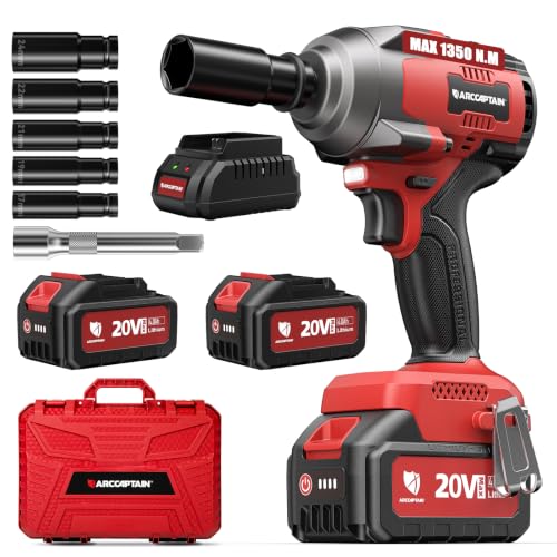 ARCCAPTAIN Cordless Impact Wrench 996Ft-lbs(1350N.m), 1/2 Inch Impact Gun - image 1