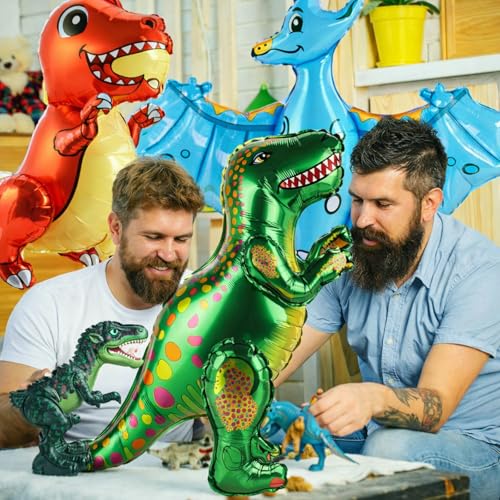 Foilswirl 10 Pack Giant 3D Dinosaur Balloons Self Standing Dino Balloons by Foilswirl - Used condition - Image 5