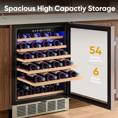 Image of 24 Inch Wine Fridge, 54 Bottle Wine Cooler Refrigerator