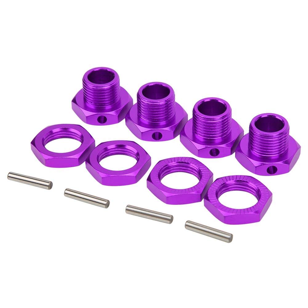 4Pcs RC Hex Coupler Kit, 17MM Wheel Hex Coupler Aluminum Alloy Toy Car Hex Driver for 1/8 RC Vehicle(Purple) Model Car Accessories