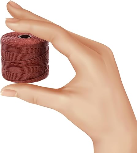 Miniatura 5 de The Beadsmith S-Lon #18 - Cordón color Sienna - Tubo de 4 carretes - 77 yardas - Ideal para atar cuentas de ganchillo y joyas de micro macramé -