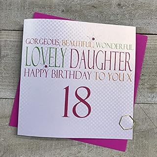 WHITE COTTON CARDS Gorgeous Beautiful Wonderful Daughter Happy 18" Handmade Large 18th Birthday Card, N21-18