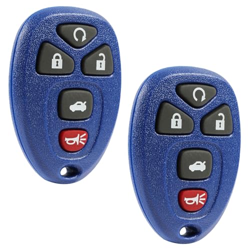 USARemote Key Fob Replacement for 2004 2005 2006 2007 2008 2009 2010 2011 2012 2013 Buick Chevrolet Pontiac Saturn 5-Button Keyless Entry Remote 22733524 KOBGT04A - Blue Shell Design (2-Pack)