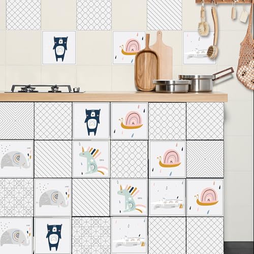 Azulejos Adhesivos Cocina 10x10 cm Caracol Rosa Grisáceo Vinilos Baño Azulejos Impermeable Azulejos Adhesivos Baño Vinilo Pared Decoración de Muebles Azulejos Adhesivos (10 Piezas)