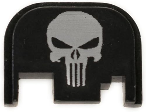 Miniatura 1 de Tactical Expressions Glock - Placa de cubierta de diapositiva trasera con diseño de calavera anodizada T6 de aluminio, se adapta a la mayoría de