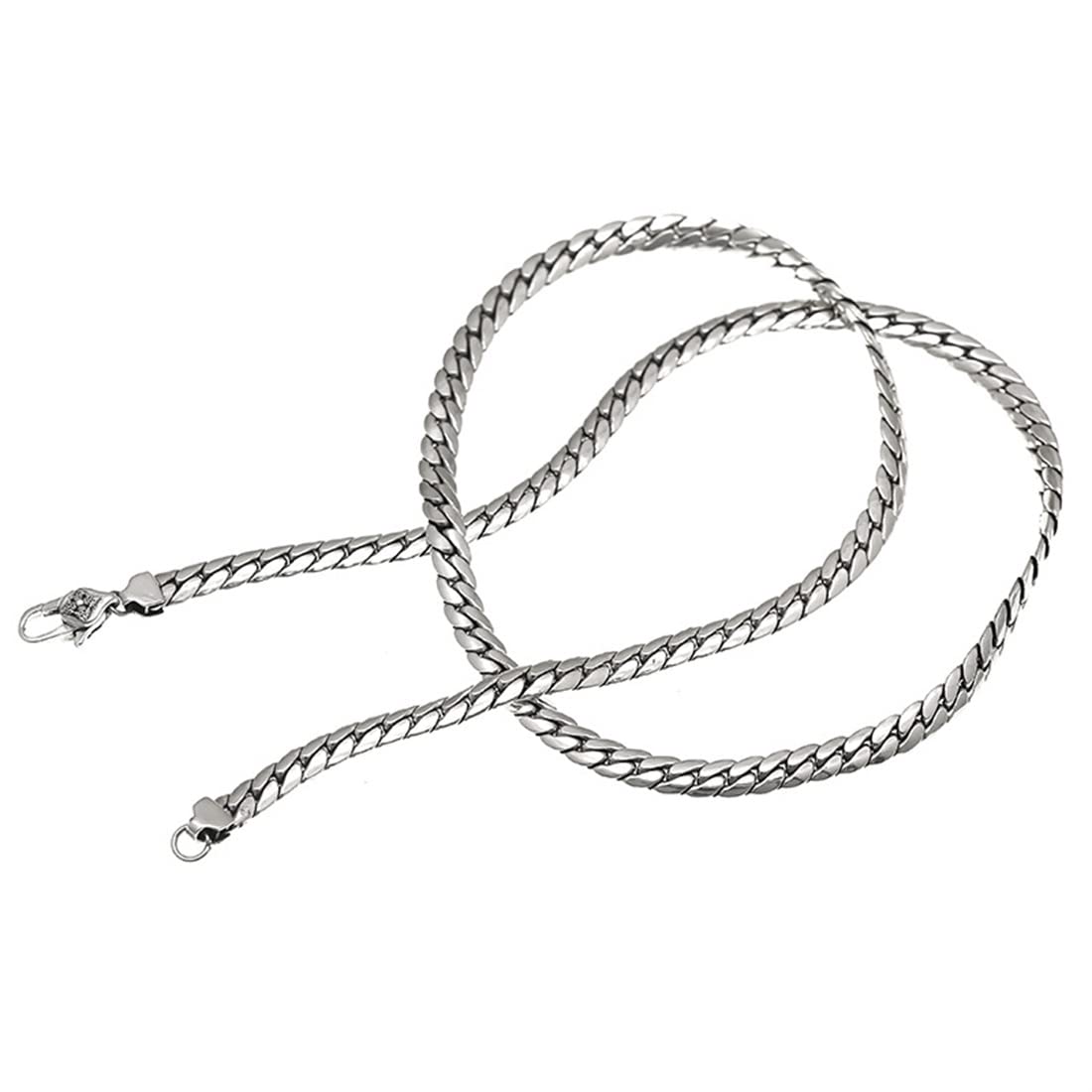 MęSki KubańSki łAńCuszek Srebrny Naszyjnik Gotycki S925 Srebrny KubańSki Naszyjnik BiżUteria Hip-Hopowa,Silver 5mm,50cm
