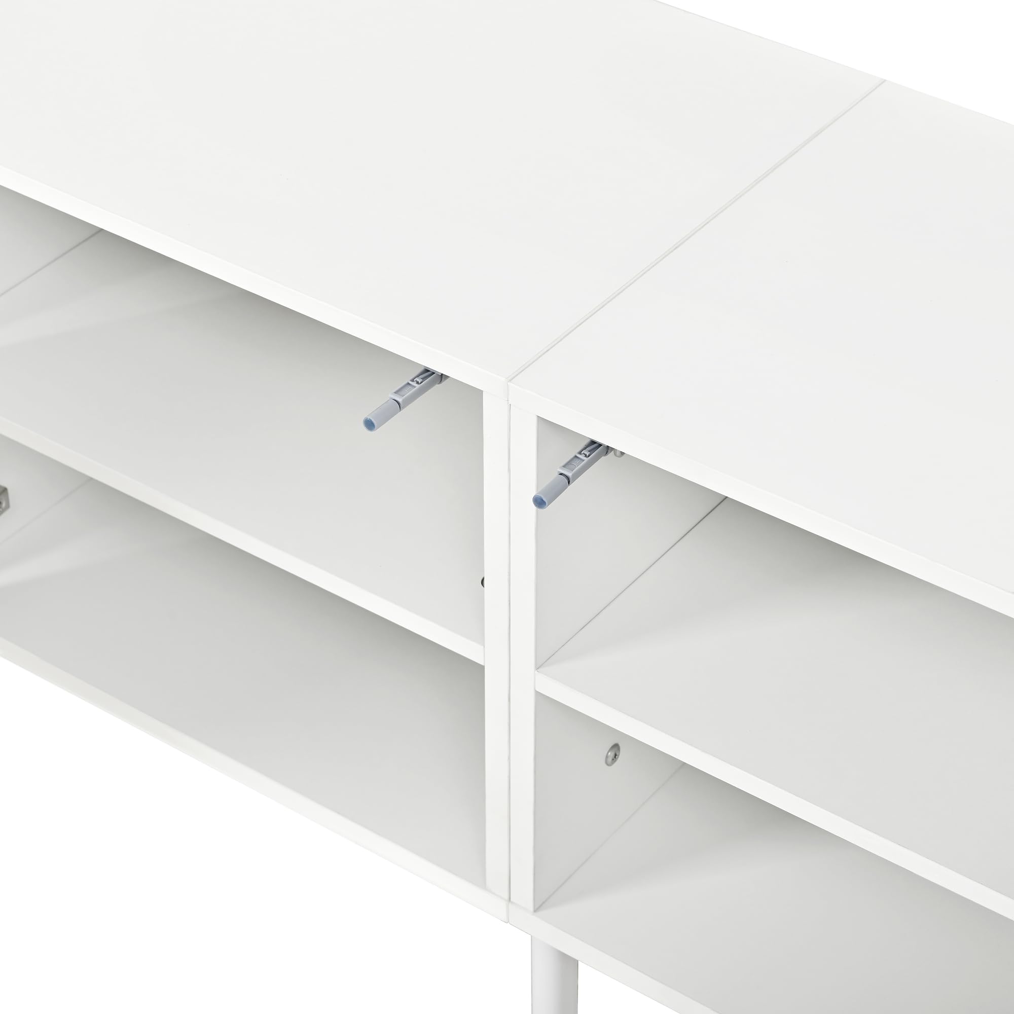Stojak pod telewizor 165.1 cm, długość 170 cm, 4 drzwi otwierane, 6 półek, nowoczesne meble do salonu, niska szafka do użytku wewnątrz, stylowe centrum rozrywki