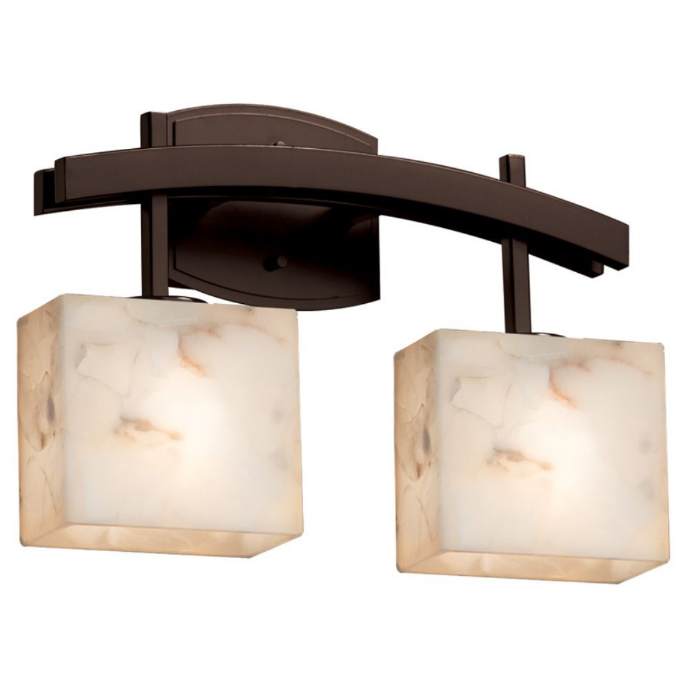 Justice Design Group Lighting ALR-8592-55-DBRZ Justice Design Group -  Alabaster Rocks! - Archway 2-Light Bath bar - Dark Bronze Finish with  Alabaster Rocks Shade, - - Amazon.com