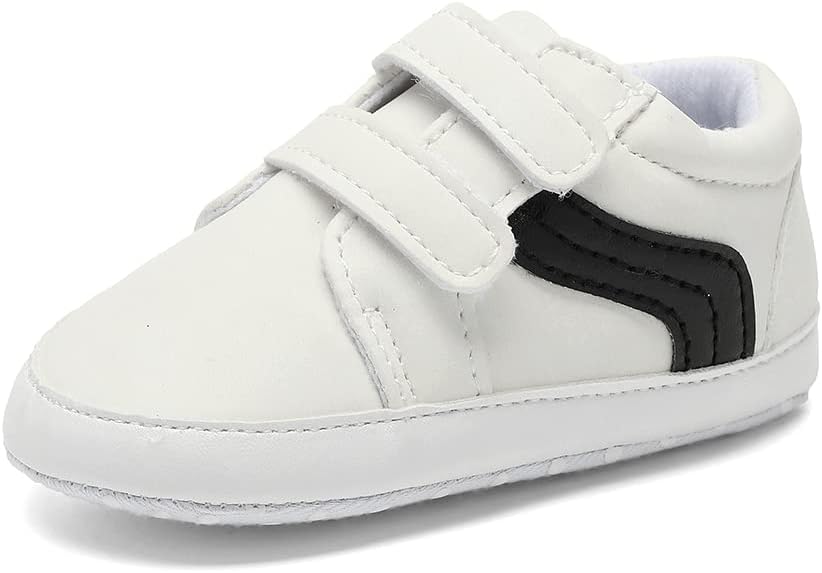 Clowora Unsex Baby Boys Girls Canvas First Walkers Shoes,Newborn Infant Non Slip Soft Sole Crib Casual Sneaker