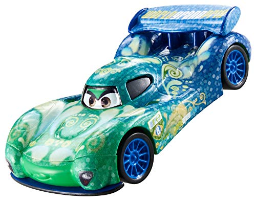 Disney Pixar Cars Grand Prix Mondial Petite Voiture Bleue et Verte Carla Veloso, Jouet pour Enfant, FLM19