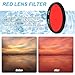 MECCANIXITY 55mm Lens Filter,Full Red Camera Filter Scratch Optical Glass Round Fluorescent Filters Universal for Camera Photography Lens