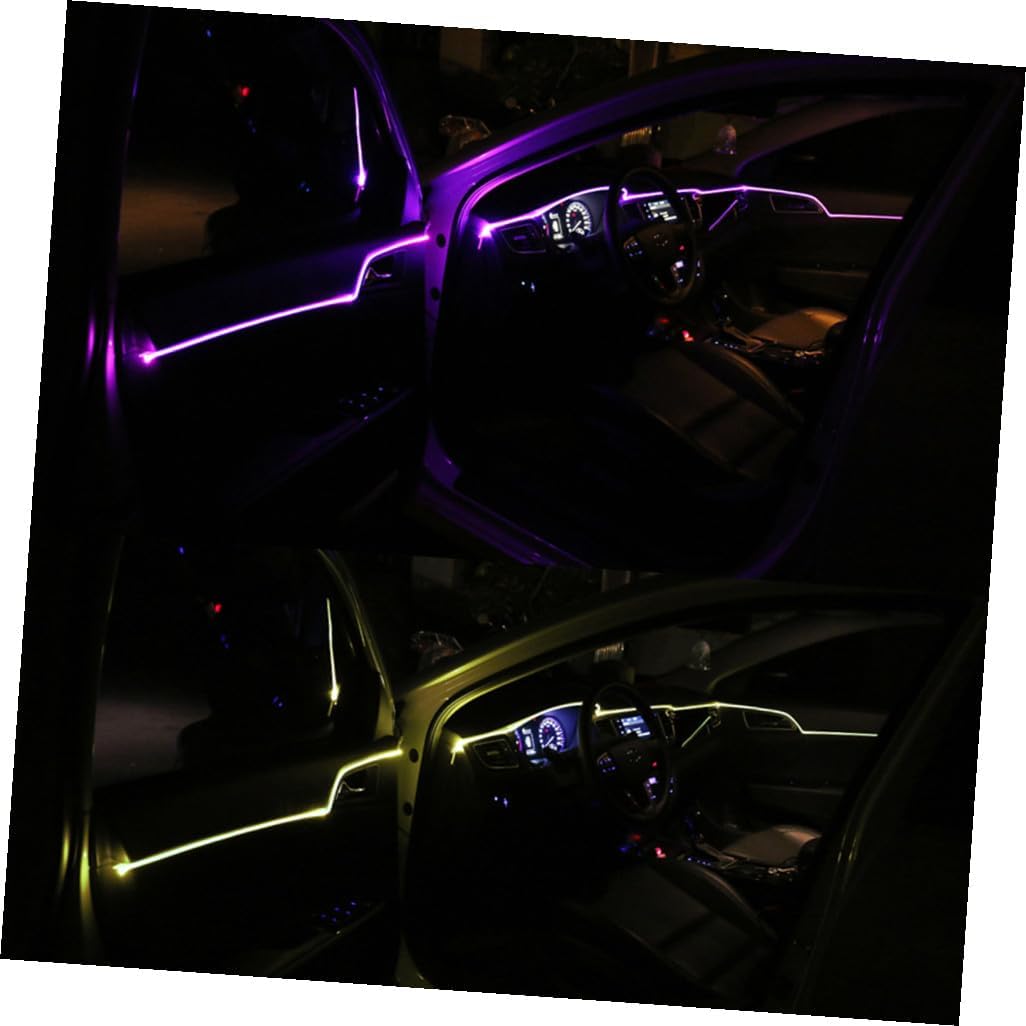 6pcs Flexible Led Car Strip Lights Led SMD Atmosphere Light Multiple Colors for Interior Decoration and Safety