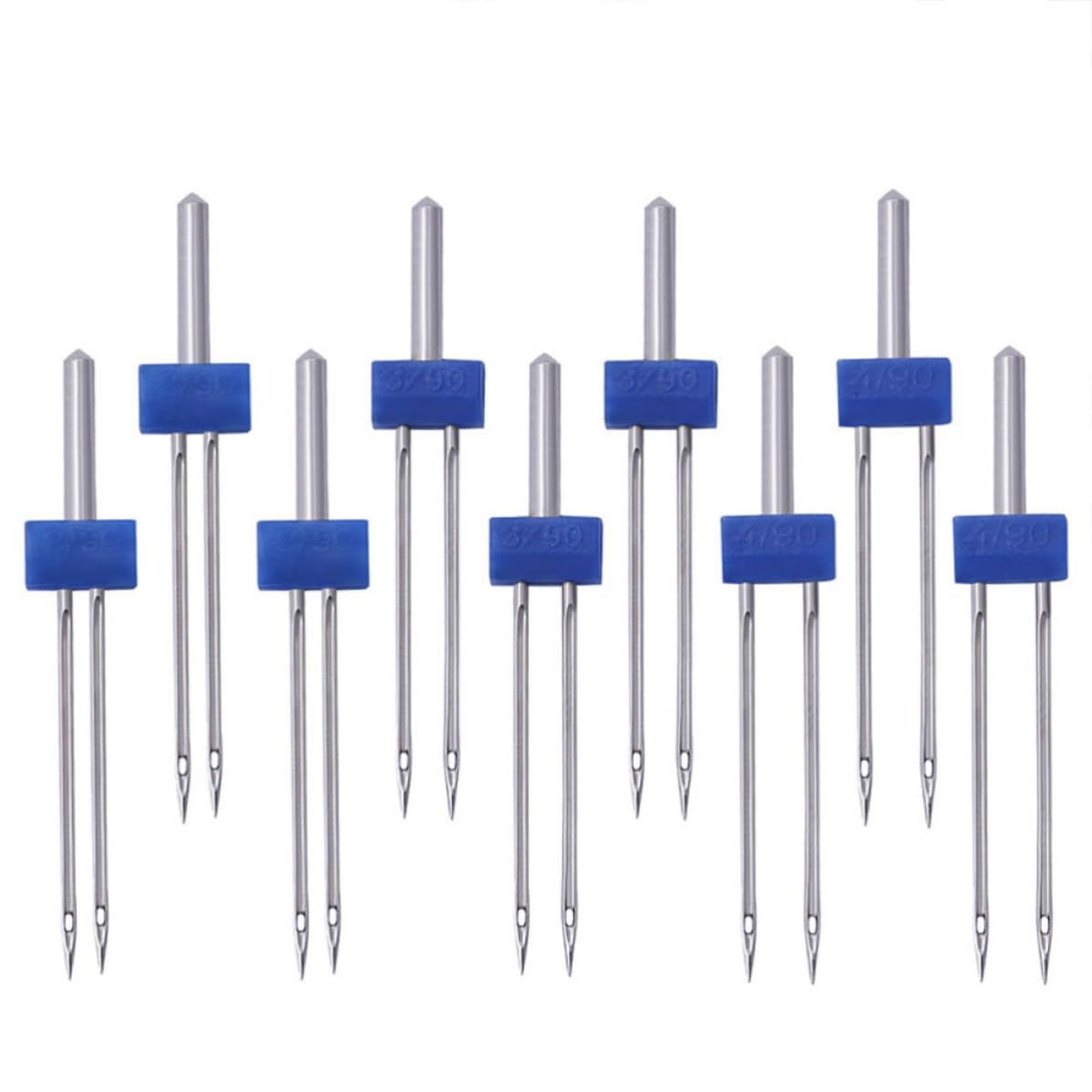 Gatuida 100 Stück Nähdoppelnadel aus Metall 3mm Blau 1 Beutel für Haushaltsnähmaschinen Doppelt Nähen Tragbar Modell C01 005 00171
