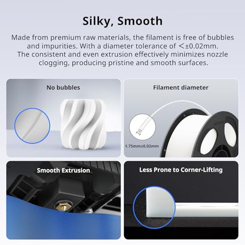 Image of ANYCUBIC PLA Plus (PLA+), 3D Printer Filament 1.75mm Bundle, High Toughness, Dimensional Accuracy + /- 0.02mm, Print with Most FDM 3D Printers, 1KG Reusable Spool, 2kg, Texture Grey + White