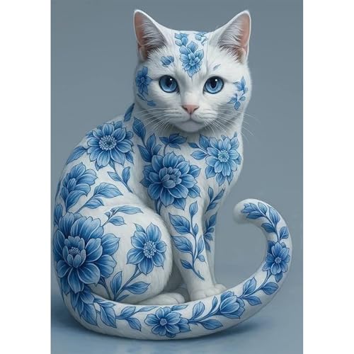 LazyFold Diamond Art Kit Blue Cat