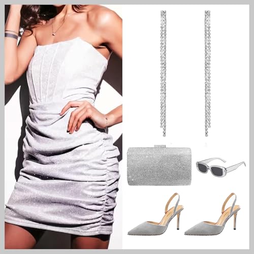 Rhinestone Tassel Earrings for Women Sparkly Long Tassel Earrings Prom Earrings Bling Crystal Chandelier Earrings Wedding Party Prom Dress Outfit Jewerly Gifts4