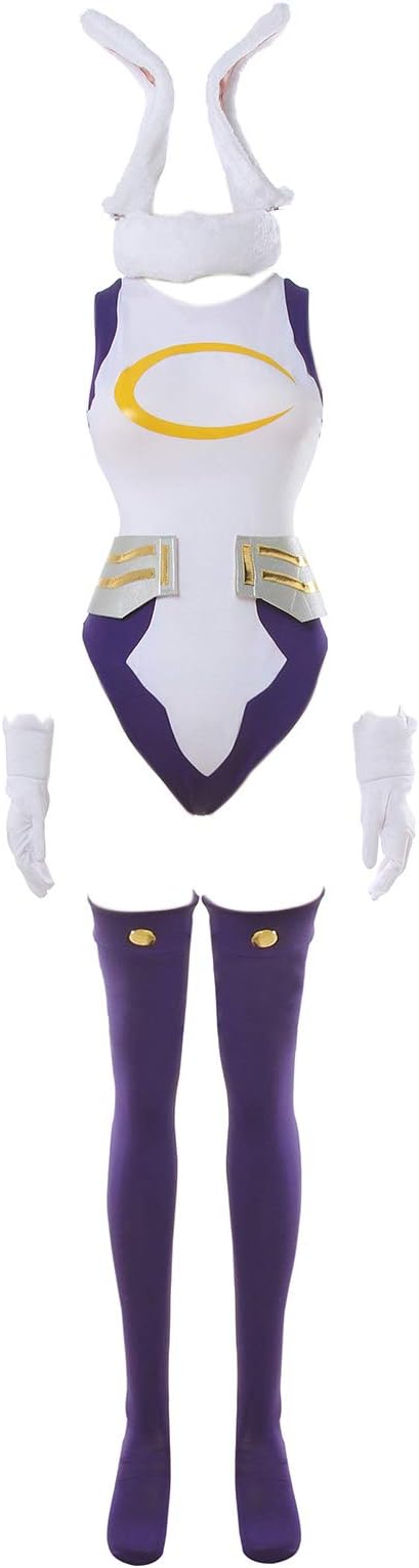 Miruko bnha Cosplay Costume Rabbit Hero Mirko mha Bunny Costume My Hero Academia Bunny Hero XXL/3XL White
