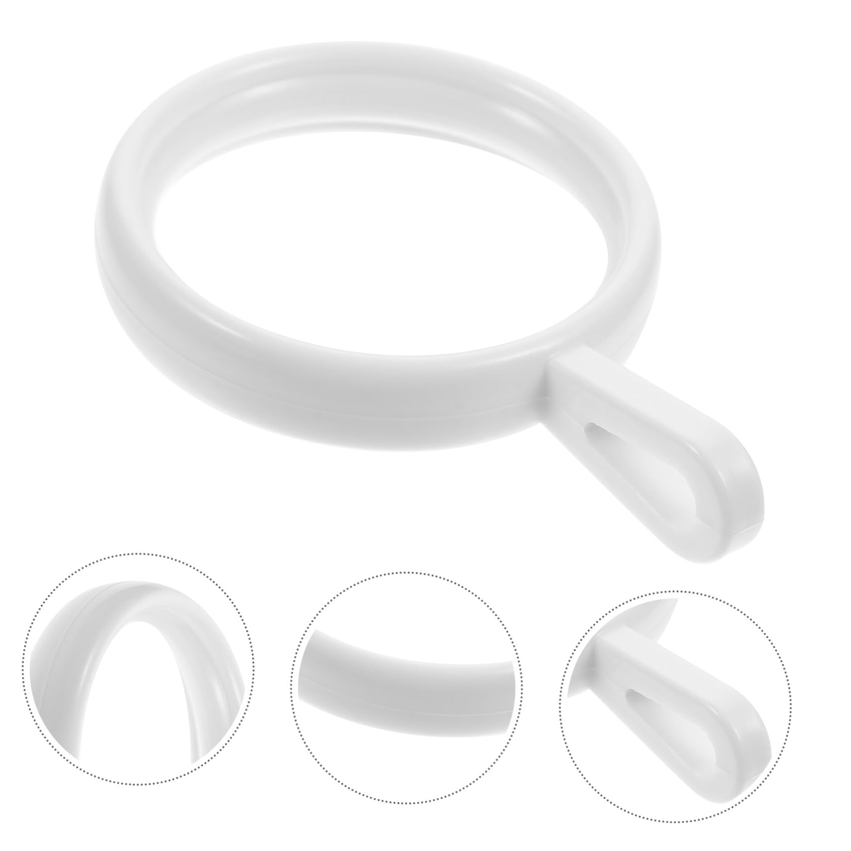 MAGICLULU Anelli per Tenda da Doccia Rinforzati in Pp Bianco 190 Pezzi | Design Ispessito, Rimozione Semplice, Adatti a Barra Doccia e Occhielli