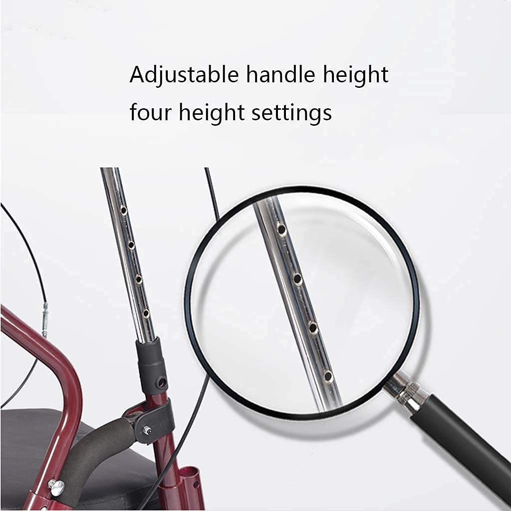 Chodziki dla seniorów Aluminiowy chodzik Rollator z kołami Składany Lekki regulowany, z oparciem siedzenia Rama do chodzenia dla osób starszych Walking Mobility Aid chodzik chodzik Rollator, Durable