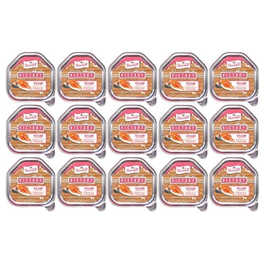 Triumph 15 Pack of Meals of Victory Salmon Recipe Wet Dog Food, 3.5 Ounces Per Cup