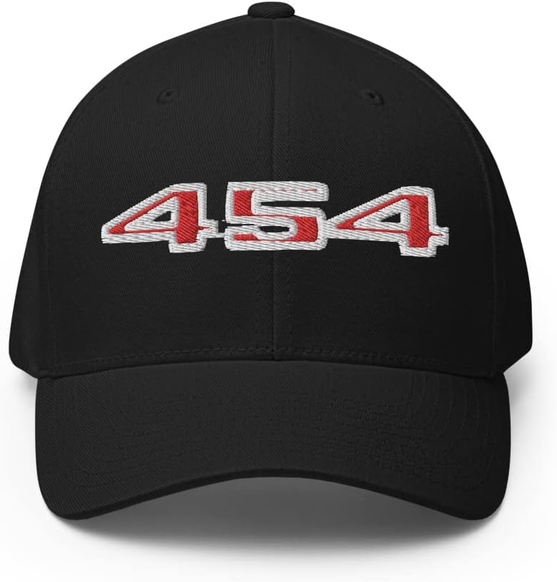 Chevelle Chevy 454 Big Block Engine Embroidered Closed-Back Structured Cap Flexible Fitted Hat