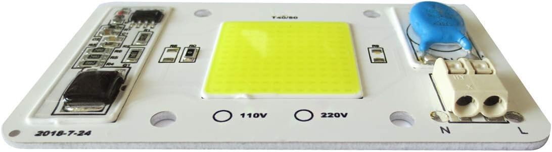2PCS LED COB Chip 50W 110V White Light Engine Integrated Smart IC Driver Free Solder for LED Floodlight Ceiling Light etc