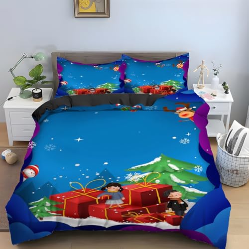 Housse de couette 90x190 parure de lit 3 pièces microfibre douce KG2276