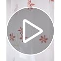 Image of (7 ft Tissue Embroidered Curtain | Floral Design Eyelet Window Curtain | Vintage Classical Floral Print | for Home | Beige & Red (Pack of 1) | 213 L x 121 W Centimeters