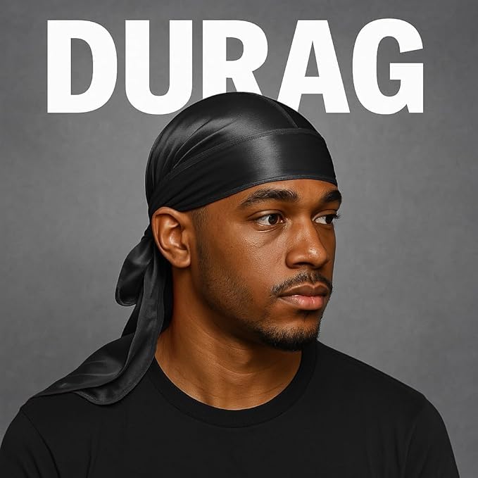 Image of Premium Durag Pack for Men, Silky Doo Rag Cap for 360 540 720 Waves