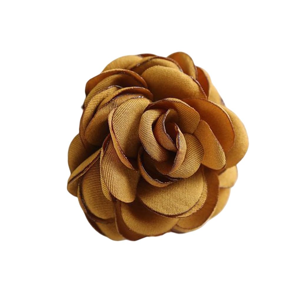 Flower Brooch Korean Cloth Side Firing Accessories Rose Artificial Fabrics Ornaments Girls Prevalent Shoes Gifts Turmeric
