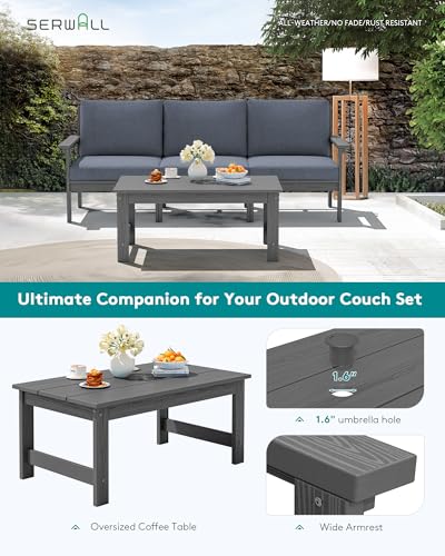 Image of SERWALL HDPE Outdoor Couch with Coffee Table