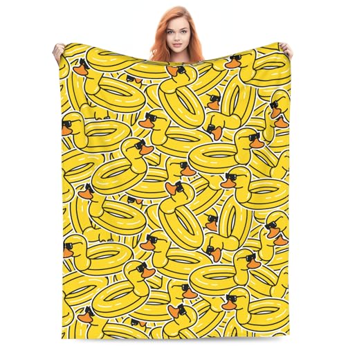 Cute Duck Blanket Gifts for Kids Adults for Bed Living Room Bedding Couch Soft Lightweight Warm Cozy Swimming Ring Pool Exotic Bird Tropical Throw Blankets Birthday Decor 40X50in