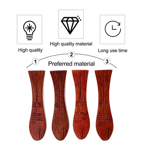 Hemoton Suporte de madeira para colher com descanso de pauzinho, suporte de garfo, design de peixe j