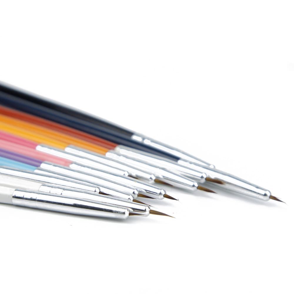 N/A 12 Pz/lotto Pennelli per Nail Art Pennelli per Design Penna Dettagli Fine Liner Suggerimenti Set di Vernice per Disegno WolFum