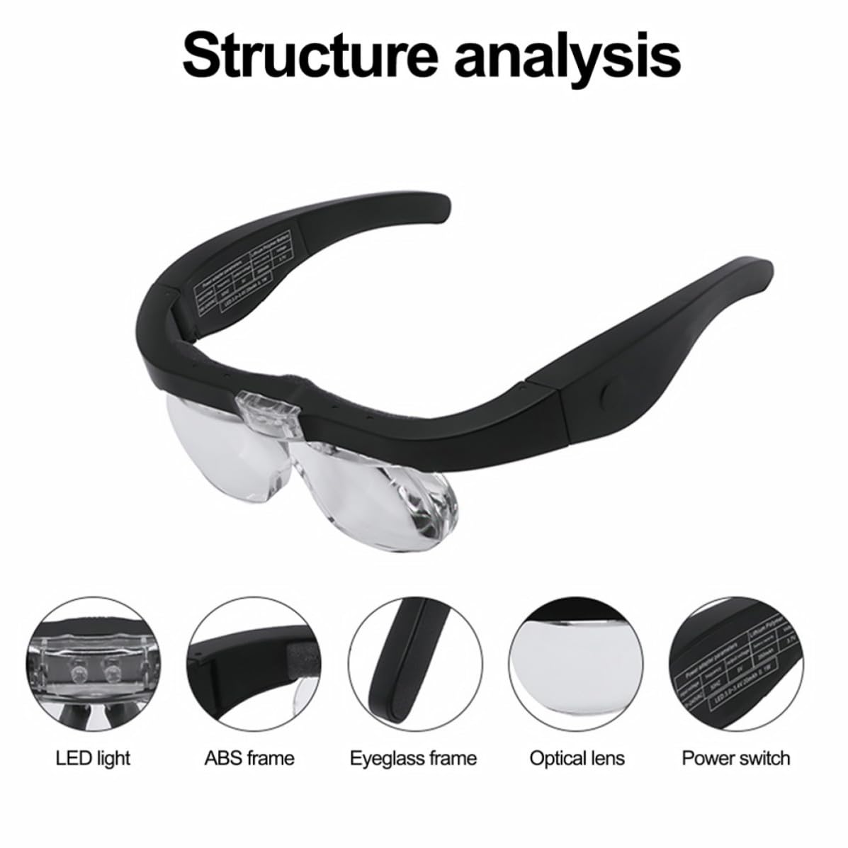 TOYANDONA Lupa Luz LED Recargable por USB para Lectura y Bordado Diseño Ergonómico y Material Abs Fácil de Usar para Personas Mayores y Reparaciones