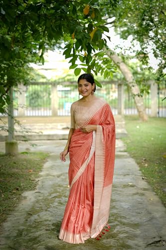 Image of SATIKA VASTRAM Tussar Silk Saree Solid Design Pure Soft Thread Weaving Contrast Border And Rich Pallu With Blouse Piece