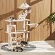 Kratzbaum tectake für Katzen, 141 cm hoch, Kletterbaum mit Hängematte