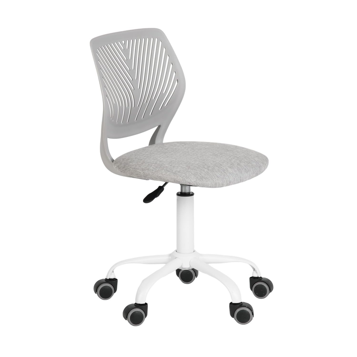 FurnitureR Ergonomiczne krzesło z regulacją wysokości, do domu, biura, gabinetu, jasnoszary, plastikowy, ciemnozielony, 38 cm x 39 cm x 75-85 cm
